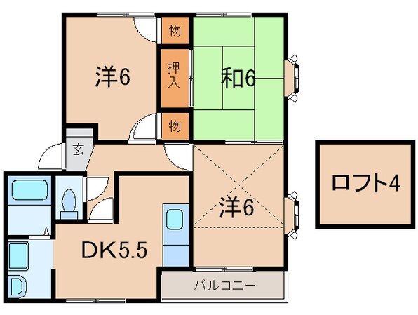 アドザックス北野Ｃ棟の物件間取画像